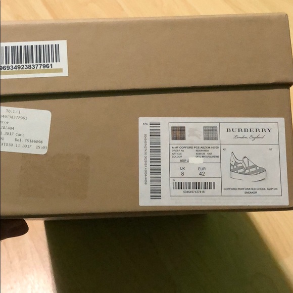 Perforated check leather slip-on trainer(burberry) - Picture 8 of 8